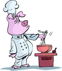 cooking pig