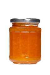 Peach jam glass jar