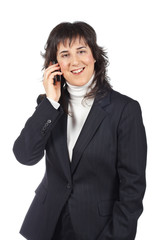 Smiling business woman talking with phone