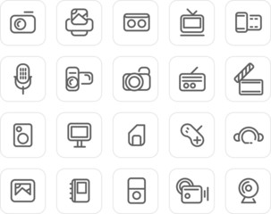 Plain icon set: Media