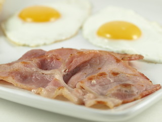 Eggs and bacon - close-up.