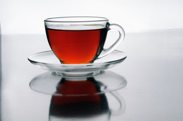 A glass cup of tea