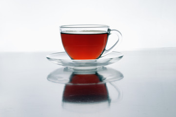 A glass cup of tea