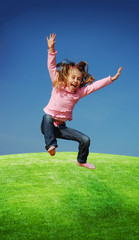 jumping happy child