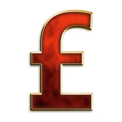Obraz premium British pound symbol in fiery orange & gold