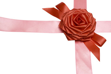 Gift packaging with ribbons and rose bow
