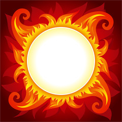 Flame or sun vector background