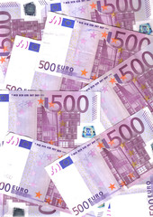 background, front five hundred euro
