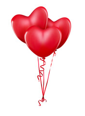 Set of colorful balloons in form of hearts