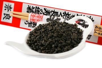 Tea and chopsticks - Japanese culture concept