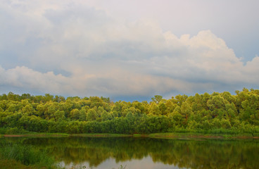 Fototapeta na wymiar cloudscape river