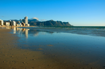 Buildings on the ocean coast.