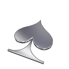 Fototapeta premium The symbol of the cards to the game in chrome.