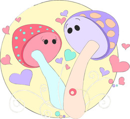 mushroom couple