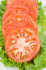 Tomato Slices on Green