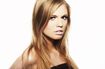 Fototapeta premium Portrait of attractive young blonde girl