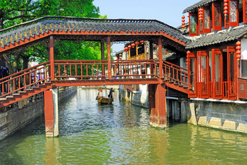 Obraz premium Chiny, Szanghajska wioska wodna Zhujiajiao