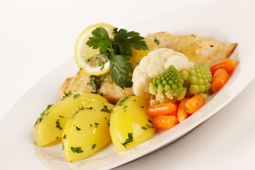 Rotbarschfilet mit Kartoffeln