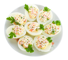 stuffed eggs with red fish - 12513225