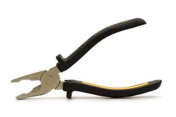 open pliers on white background