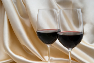 glasses of wine on a tray