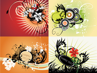 beautiful floral graphic set