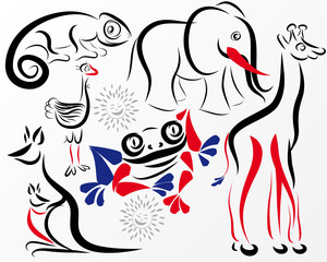 Set of various animals