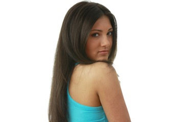 Obraz premium Portrait of young,beautiful,charming brunette