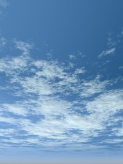 High resolution 3D blue sky background with white clouds