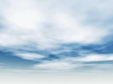 high resolution 3d blue sky background with white clouds.