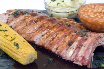 Barbeque spare rib plate