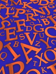 Letters background. 3d rendered illustration