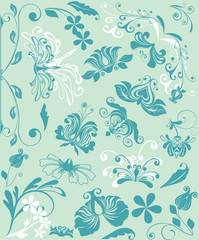 abstract flowers - design elements