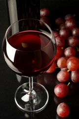 Red wine and grape