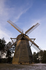Fototapeta na wymiar Traditional Old Windmill front view