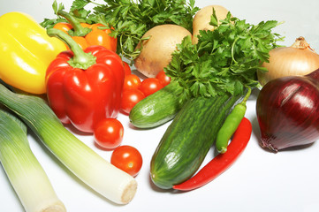 Fresh Vegetables, Fruits and other foodstuffs.