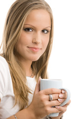 Young woman drinking coffee