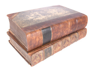 Obraz premium Pile of old leather bound books