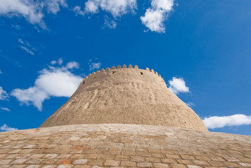 Fototapeta na wymiar Walls of an ancient city of Khiva, Uzbekistan