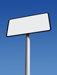 White sign with space for text.