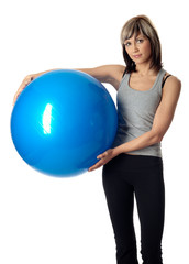 Fototapeta premium Sportswoman with a Fitness Ball