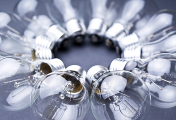 light-bulbs forming a circle, shallow dof