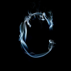 letter C from a smoky alphabet isolated on black