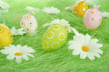 Painted Colorful Easter Eggs