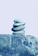 Balancing blue granite stones (with paths)