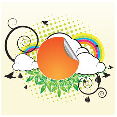 Retro Banner With Clouds