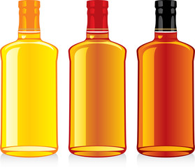 isolated  whiskey bottles