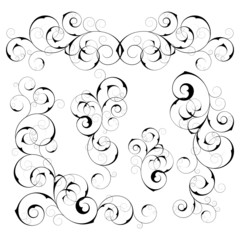 Set from  black design elements on a white background