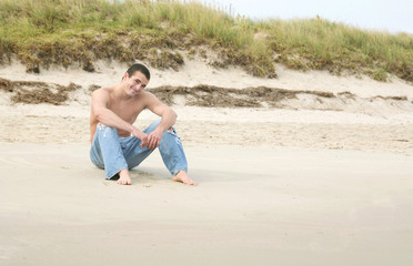 man on the beach