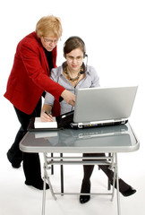 CEO boss is showing to a secretary